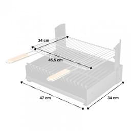Houtskoolbarbecue verstelbaar in 3 hoogtes GRILLOIR - vrijstaande grill — thumbnail 2