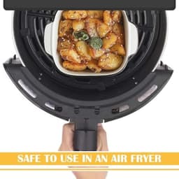 Set van 4 Kleine Keramische Ovenschalen voor Airfryer en Oven - 400 ml, Vierkante Bakvormen — thumbnail 3