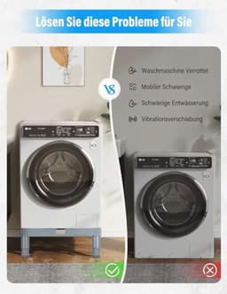 Verstelbaar Onderstel voor Wasmachines met Schokabsorptie - 4 Voeten 42-66 cm en 19-22 cm — thumbnail 2