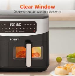 Dual Zone Heteluchtfriteuse 2800W met Kijkvenster en 12-in-1 Kookprogramma's — thumbnail 4