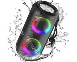 Draagbare Bluetooth Luidspreker met 24W Geluid en LED-Lichten - Ideaal voor Kamperen en Buitenactiviteiten