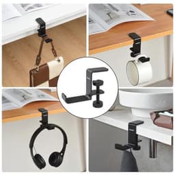 Hoofdtelefoonhouder Onder Bureau met Siliconen Pad en Haak - Ideaal voor Gaming Headsets en Accessoires — thumbnail 5
