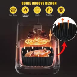 Herbruikbare Siliconen Vorm voor Airfryer - 20 x 20 cm - 2 Stuks — thumbnail 6