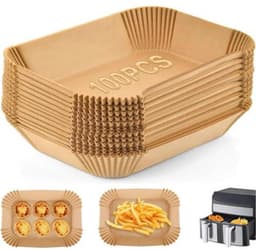 Papier voor heteluchtfriteuse - 100 vellen, geschikt voor 5-8 liter airfryers — thumbnail 1