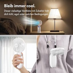 Draagbare Oplaadbare Mini Nekventilator met 5 Snelheden en Telefoonhouder - USB Ventilator voor Thuis, Kantoor en Reizen — thumbnail 4