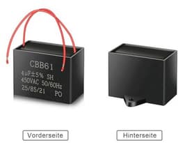 Startcapacitor voor plafondventilator - 4uF 450V voor AC-motoren (3 stuks) — thumbnail 1
