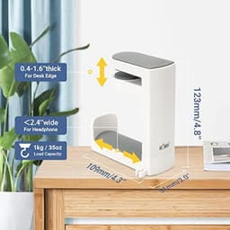 Hoofdtelefoonstandaard met Draaibare Hangende Haak en Verstelbare Veerklem - Desk Organizer voor Gaming Headsets — thumbnail 4