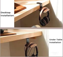 Hoofdtelefoonhouder van Walnoot met Dubbel Gebogen Ontwerp - Compatibel met Alle Hoofdtelefoonmaten — thumbnail 4