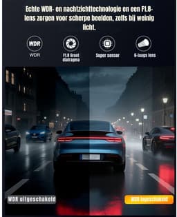 Quvo® Dashcam Voor en Achter - Dashcam - Parkeermonitor - Zwart - 4cm x 9cm x 6cm — thumbnail 4