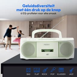 MEDION DRX-1 Plus Boombox (draagbare DAB+ & FM-radio, Bluetooth, cd-speler, MP3, cassette, hoofdtelefoonaansluiting, stereo, AUX, netstroom & batterijen) groen — thumbnail 3