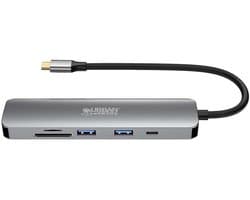 Urban Factory MHC45UF laptop dock & poortreplicator Bedraad USB 3.2 Gen 1 (3.1 Gen 1) Type-C Grijs