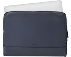 Coverzs Nylon & PU Leren Laptop Sleeve 15,6 inch Zwart - Waterafstotend - Luxe Beschermhoes - Extra Vak - Laptophoes leder