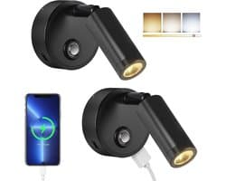 Dimbare LED leeslamp met USB-oplaadfunctie en 3 kleurtemperaturen voor Camper en Boot