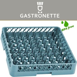 Vaatwasser Mand 64 Vingers voor Borden en Glazen - Universale Kunststof 50x50 cm Met Grof Gaas - Stapelbare Lade voor Gastronomie — thumbnail 3