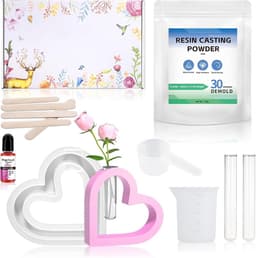 Gesso Gips Knutselset voor Beginners - Hartvormige Siliconen Vorm voor Bloempot — thumbnail 1