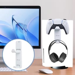 Universele Controller en Koptelefoonhouder - Vouwbare Wandbeugel met 2 Haken voor Gamingaccessoires - Duurzame ABS + Compact Ontwerp (19cm) — thumbnail 3