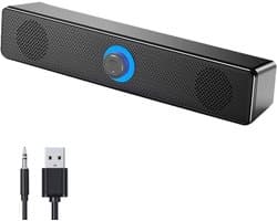 Computerluidsprekers - Draagbare computerluidsprekers - Luidsprekers - Ondersteunt USB- en Bluetooth-connectiviteit - Geschikt voor aansluiting op smartphones en mobiele apparaten - Zwart