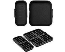 4 stuks Air Fryer Accessories - geschikt voor Philips Airfryer Dual Basket 3000 Series NA350 - Includes Waffle Mold Accessories en Bakplaat - zwart