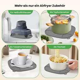 Airfryer accessoires Gescht voor Ninja CRISPi 1x roestvrij staal fijnmazige spatbescherming + 1x siliconen hittebestendige onderlegger voor Ninja heteluchtfriteuse FN101EUGY, FN101EUST en — thumbnail 6