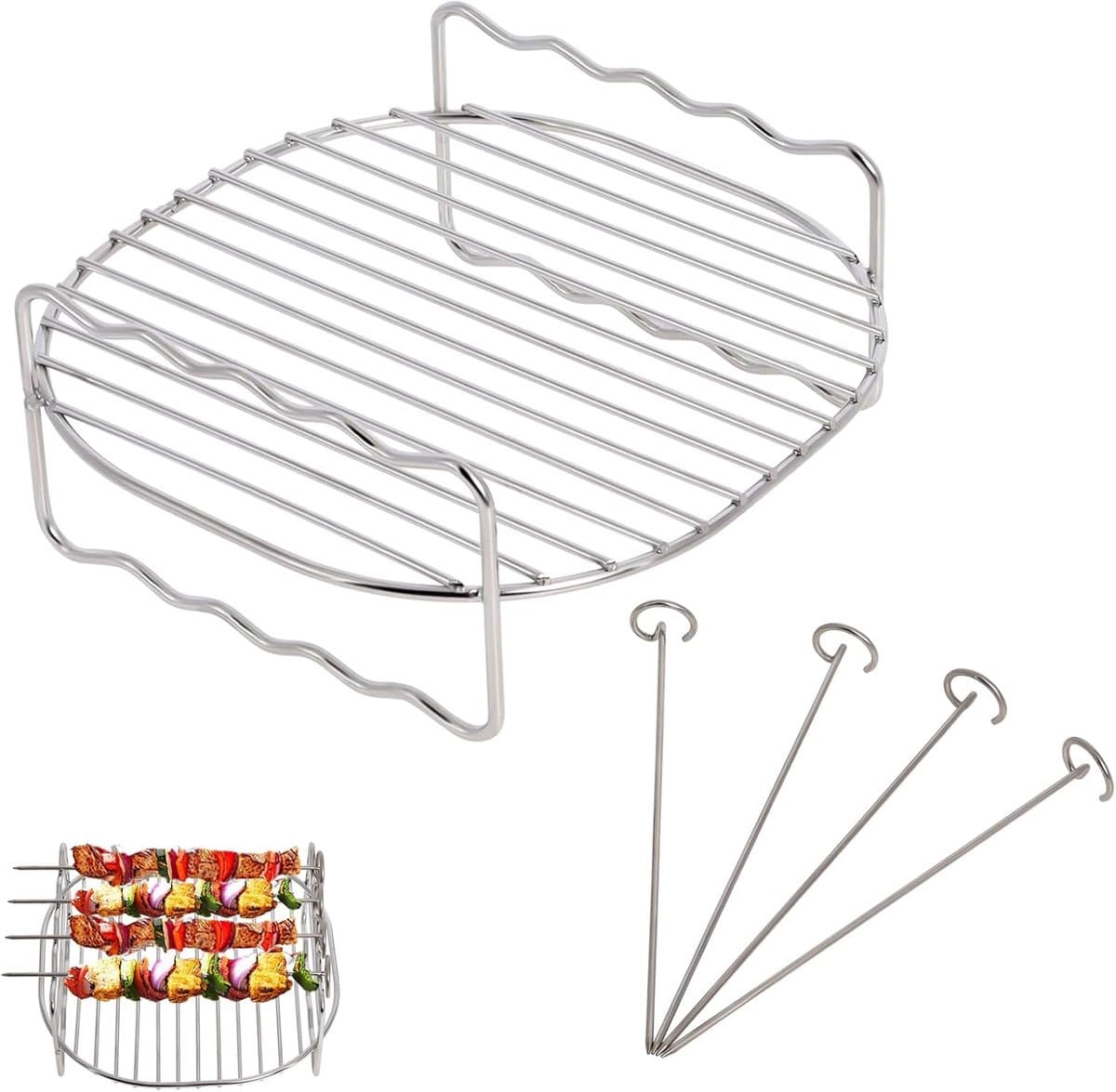 Airfryer-rek Airfryer-accessoire met 4 spiesen — afbeelding 1