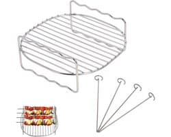 Airfryer-rek Airfryer-accessoire met 4 spiesen