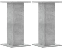 vidaXL - Speakerstandaards - 2 - st - 30x30x60 - cm - bewerkt - hout - betongrijs