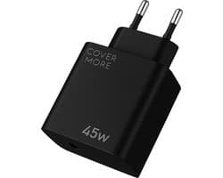 45w usb C power adapter - Usb C oplader - Snellader - Quick charger - Met super fast charge - Voor smartphone, tablet, laptop snel opladen - Zwart