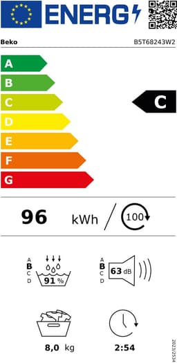 Beko B5T68243W2 Warmtepompdroger - 8KG — thumbnail 3