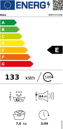 Beko BM3T3722W wasdroger Vrijstaand Voorbelading 7 kg A+ Wit — thumbnail 3