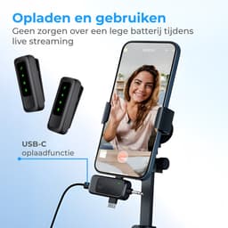 Nuvance Draadloze Microfoon - 2 Stuks - Microfoon Draadloos - Mini Dasspeld Microfoon - Lavalier - 3 in 1 - Incl. 2 Windshields — thumbnail 2