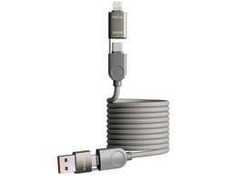 USB-C naar USB-C Kabel -4 in-1 Magnetische Oplaadkabel- Lightning Oplader-480Mbps gegevensoverdracht-240W-Anti knoop kabel -1. 2 Meter - Beeldscherm Display Monitor PC Kabel - O.a compatibel met laptop, PC & Macbook