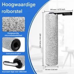 Stofzuigeraccessoires - Vervangende rolborstels voor stofzuigers - HEPA-filter - Inclusief 2 rolborstels, 2 filters en 1 reinigingsborstel - Geschikt voor Tineco Floor One S5 / S5 Pro / S5 Pro 2 / S5 Extreme — thumbnail 2