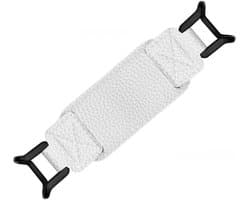 E-reader, geschikt voor tablets van 6-8 inch, met polsbandje als standaard, flexibel ontwerp, gemaakt van PU-leer, wit.