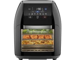 RVV® Airfryer xl - Airfryer xxl - Heteluchtfriteuse -10 Liter - XL familiemaat - Zwart- 31cm x 31cm x 38cm ‎