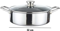 Cheffinger, Sauteerpan 32 cm met honingraatcoating, deksel en roestvrijstalen handgrepen, Zilver — thumbnail 3