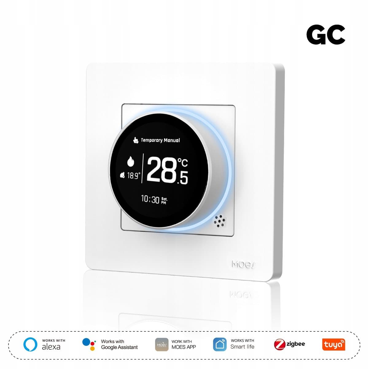 Slimme Thermostaatkranen Zigbee 5A voor CV-ketels - Wit — afbeelding 1