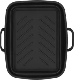1 stuk Siliconen frituurmandje - Opvouwbaar met dubbele uittrekbare opbergruimte - Speciaal bakblik voor airfryer - Universeel te gebruiken in oven en magnetron - 12,7 cm × 19,56 cm × 7,01 cm - Geschikt voor airfryer, oven en magnetron - Zwart — thumbnail 2
