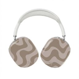 xoxo Wildhearts hoesje geschikt voor AirPods Max (2) - Ride With Me Brown - Ook als telefoonhoesje verkrijgbaar - schokbestendige case - koptelefoonhoes - Beschermhoes met met golvende print - golven - beige / bruin — thumbnail 1