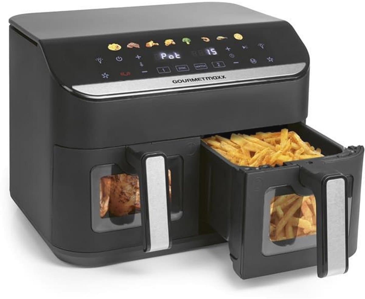 Airfryer met Dubbele Kamer 9L - 8 Programma's en Multi-Color Touchscreen — afbeelding 1