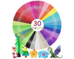 3D-pen filament PLA 1,75 mm - Navulverpakking met 30 kleuren - Totaal 150 m 3D-printmateriaal