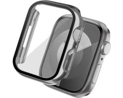 Screen protector - Geschikt voor Apple Watch 7 / 8 / 9 - 41 mm - Full Cover Hard Case / Beschermend Hoesje - Zilver