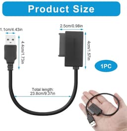 SATA naar USB Adapter - Plug & Play 13-pins Kabel voor Externe HDD, SSD en CD/DVD-ROM Speler — thumbnail 3