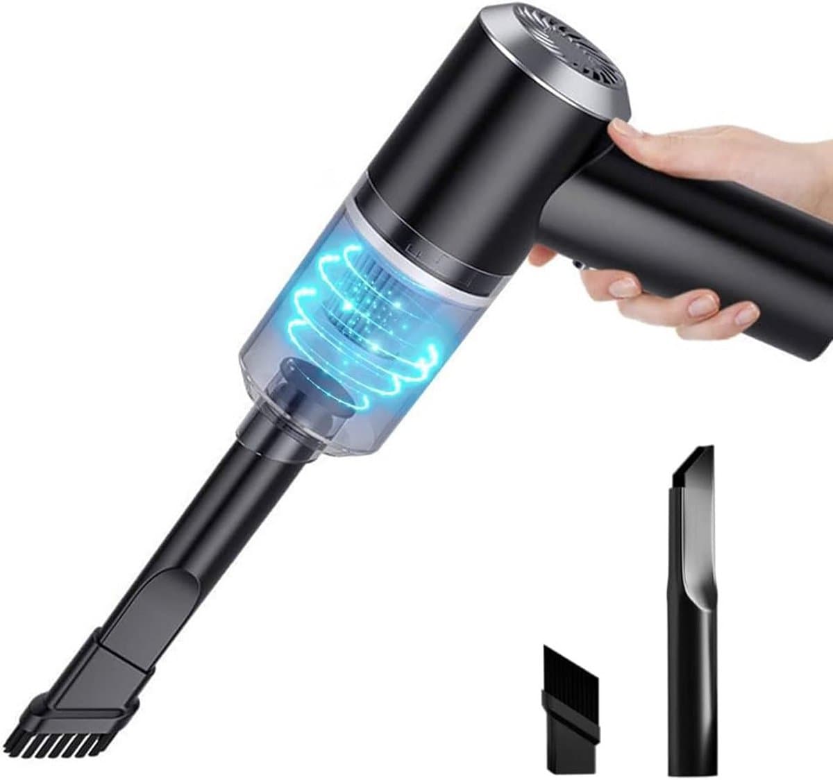 Draagbare Kruimeldief - Mini Stofzuiger - Auto Interieur Reinigen - Geïntegreerd LED Licht - 6000 Pa Zuigkracht - Zwart — afbeelding 1