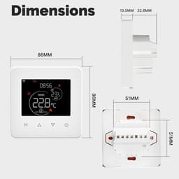 Slimme Wifi Thermostaat voor CV-Ketel - Programmeerbaar, Temperatuur & Vochtigheid - Werkt met App en Spraakassistenten — thumbnail 3