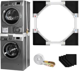 Universele Stapelset Wasmachine en Droger: Verstelbaar Frame met Anti-Vibratie Pads — thumbnail 1