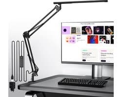 Ibenzoa® Verstelbare bureaulamp met klem en geheugenfunctie voor thuis en kantoor