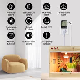 Digitale Vocht- en Temperatuurregelaar met Socket en Sensor voor Terrarium en Kweken — thumbnail 3