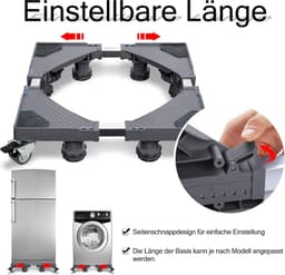 Verstelbaar Onderstel voor Wasmachine met 8 Poten en Wielen - Anti-trilling — thumbnail 3