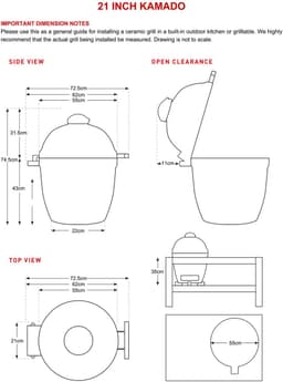 Kamado BasiQ - 21 inch - Red — thumbnail 2