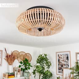 Plafondventilator met Verlichting Zwart Bamboe 50cm - Inclusief Afstandsbediening — thumbnail 4